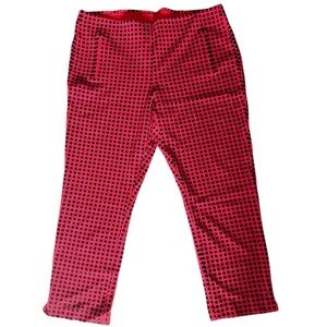 Chico’s Red Black Polka Dot High Waist Stretch Leggings Pants sz 2.5 US 14 $110